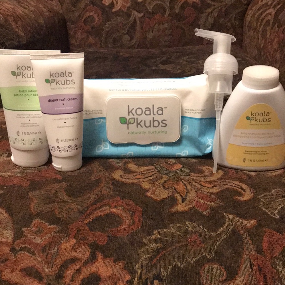 New, never opened Koala Kubs Baby Care 4 Pack plus shampoo & wash pump